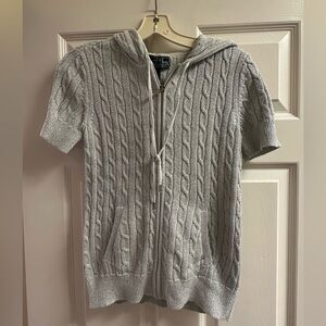 Ralph Lauren Gray Cable Knit Short Sleeve Sweater